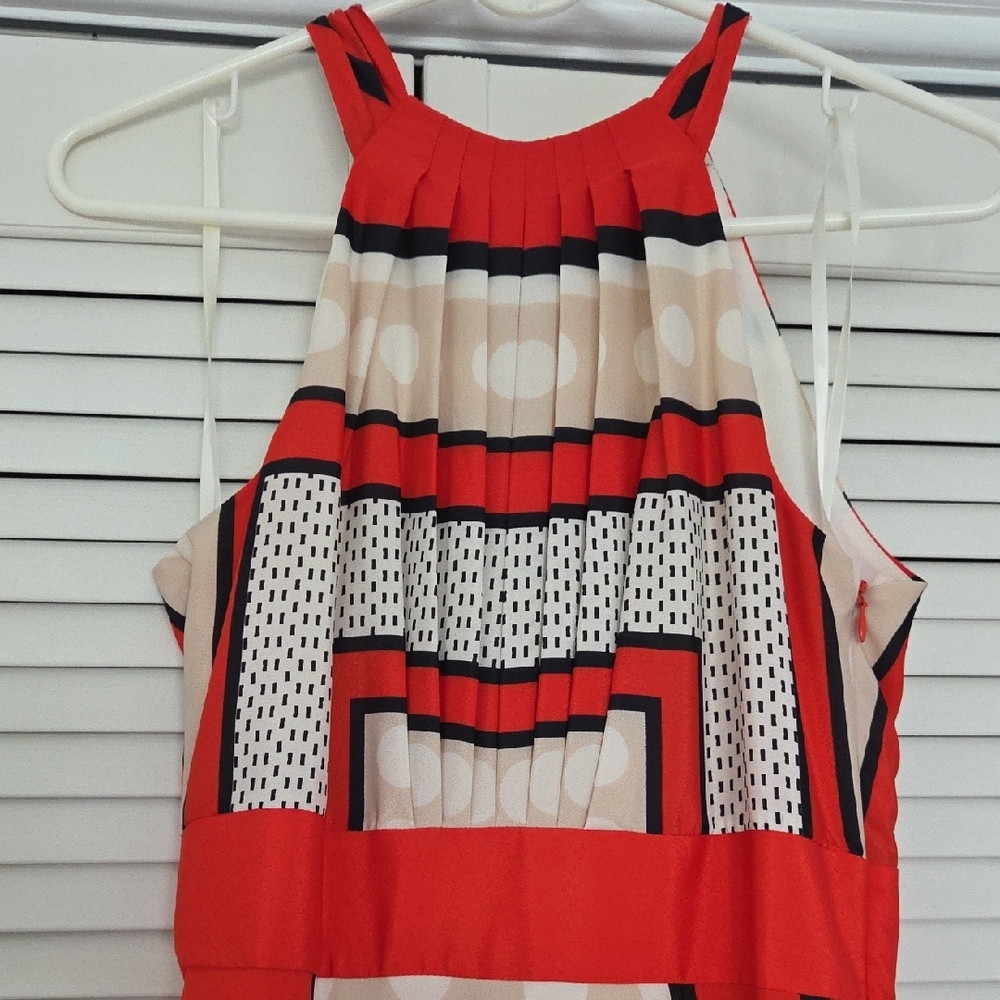Geometric Red and Black Maxi Dress - Picture 2 of 5